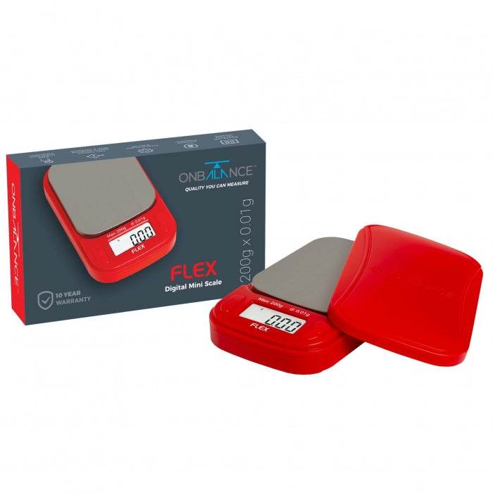On Balance Flex Digital Scales FL200 0.01g-200g Red - Bong Empire
