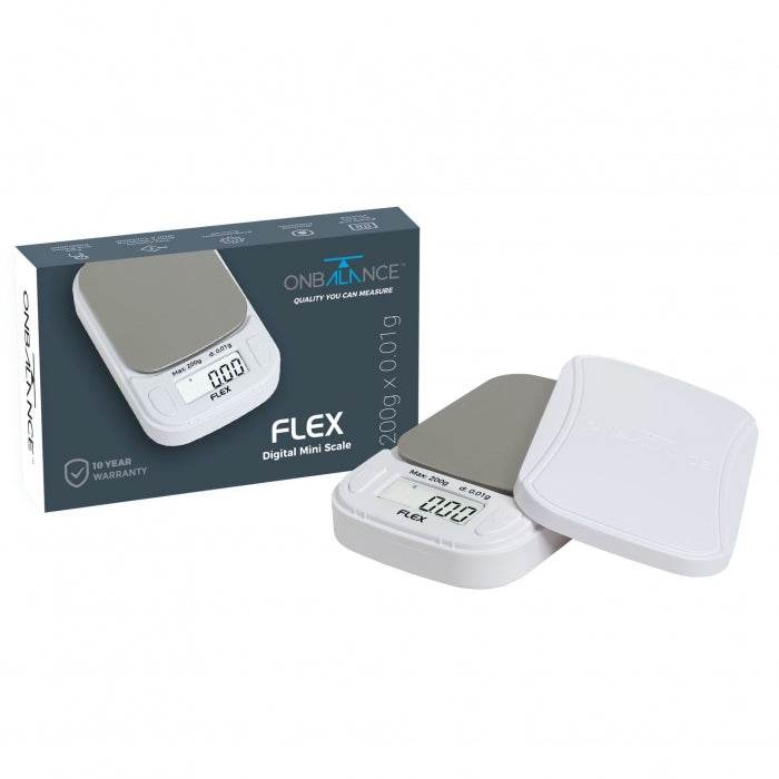 On Balance Flex Digital Scales FL200 0.01g-200g White - Bong Empire