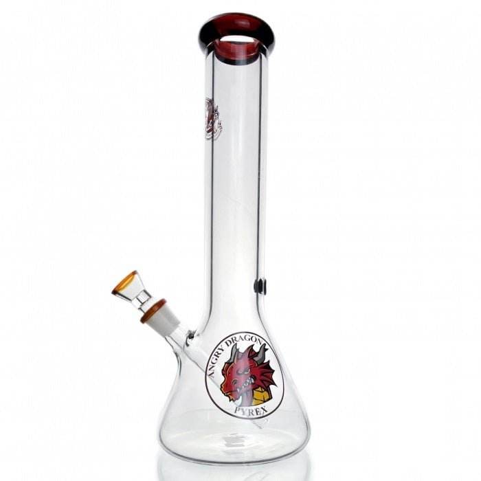 Agung Dragon Beaker Glass Bong 35cm Amber - Bong Empire