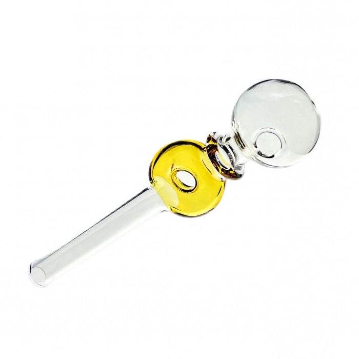 Donut Straight Glass Pipe 14cm Yellow - Bong Empire