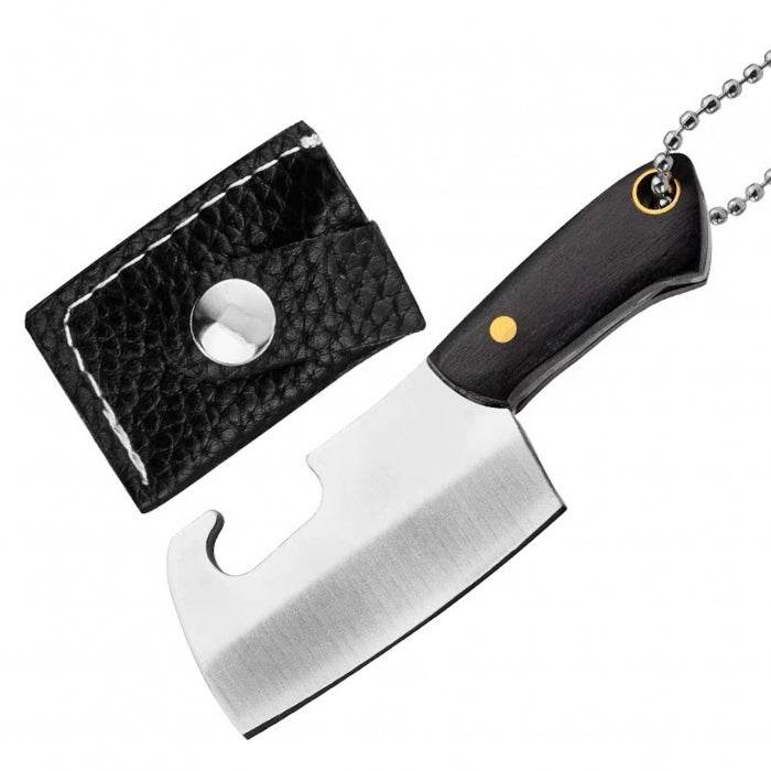 Stainless Steel Mini Knife With Sheath Keychain Set G - Bong Empire