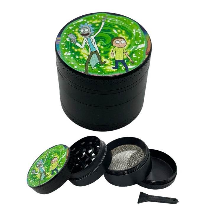 Rick & Morty Zinc Alloy 4 Layers Grinder 40mm - Bong Empire