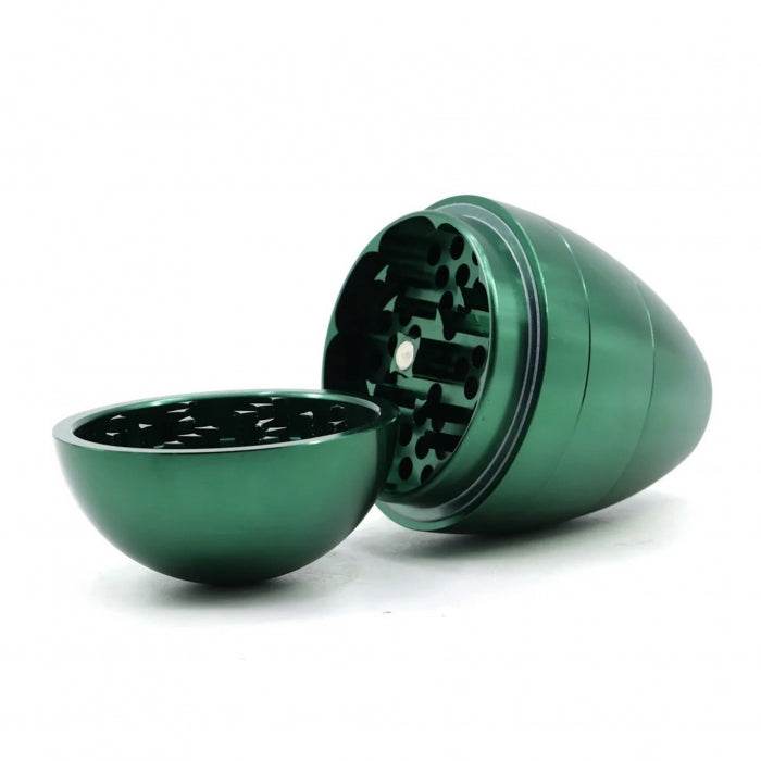 Tumbler Egg Style Green Aluminium 4 Layers Grinder - Bong Empire