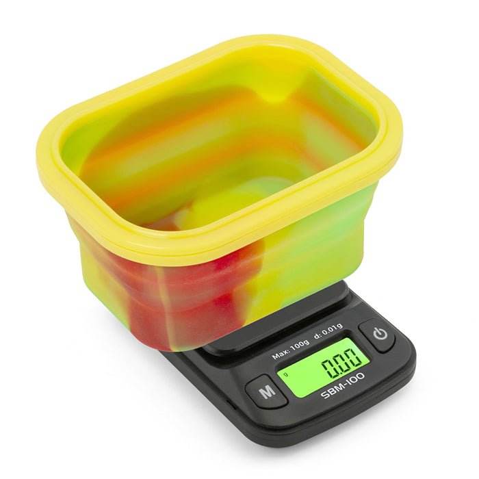 On Balance Digital Scales With Rasta Silicone Collapsible Bowl 0.01g-100g - Bong Empire