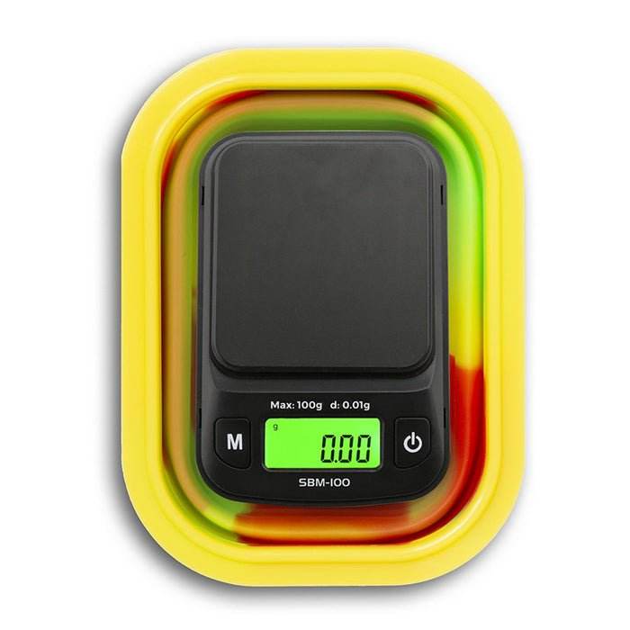 On Balance Digital Scales With Rasta Silicone Collapsible Bowl 0.01g-100g - Bong Empire