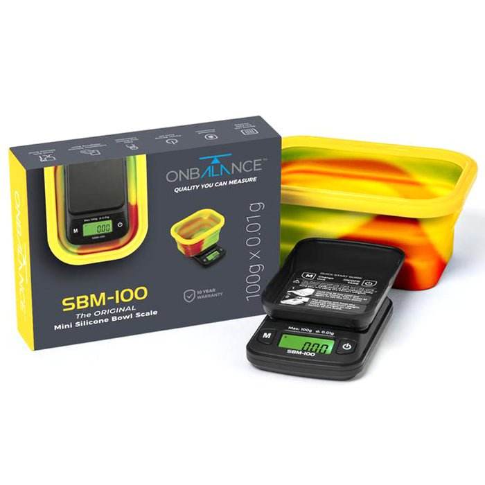 On Balance Digital Scales With Rasta Silicone Collapsible Bowl 0.01g-100g - Bong Empire