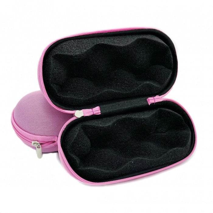 Medium Sweet Puff Glass Pipe Pouch Case With Zip Lock Pink - Bong Empire