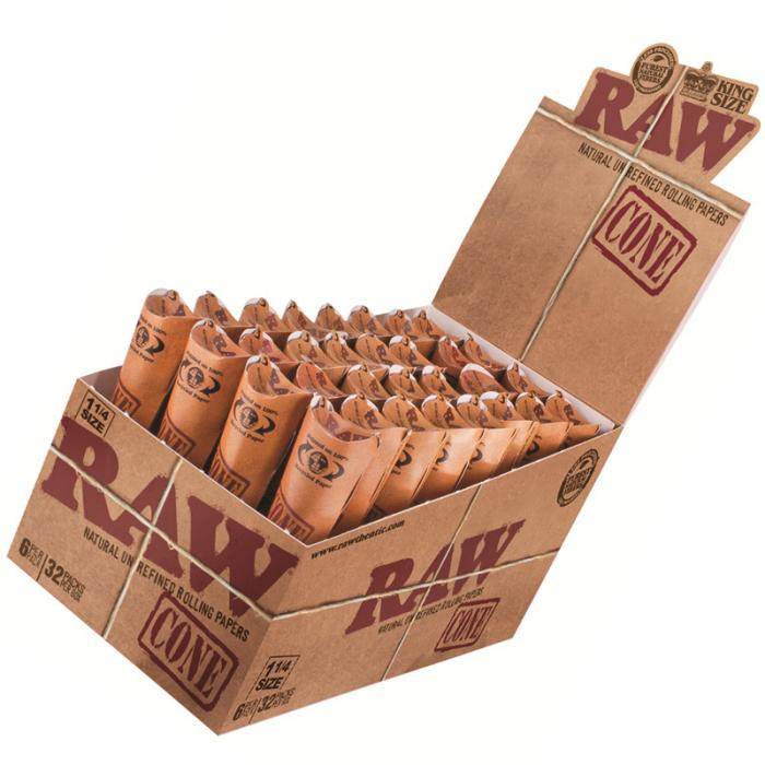 Raw Classic 1 1/4 Pre-Rolled Cones 6 Pack - Bong Empire