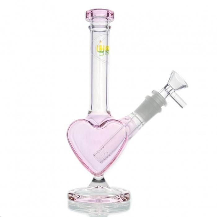 WEGE Love Heart Glass Bong 24cm Pink - Bong Empire