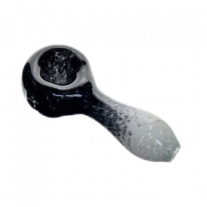 Frit Glass Dry Spoon Pipe 10cm Black - Bong Empire