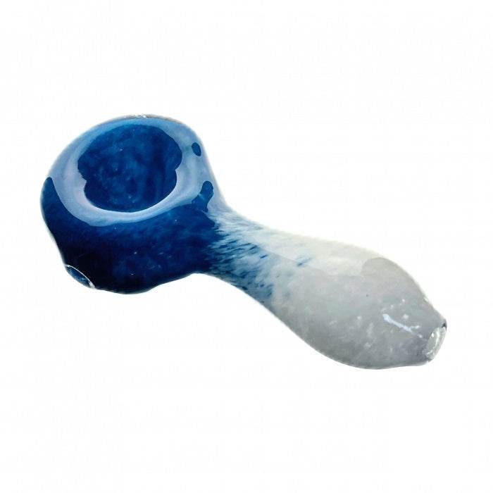 Frit Glass Dry Spoon Pipe 10cm Blue - Bong Empire