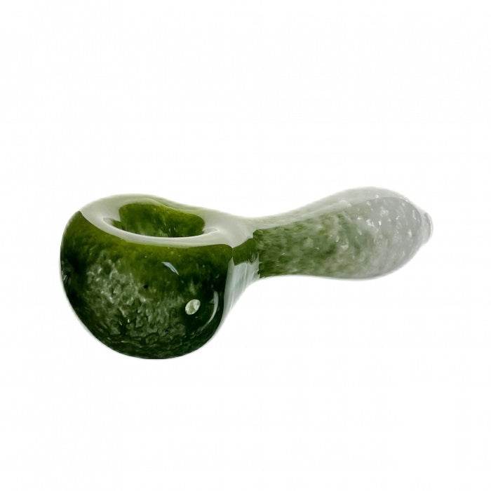 Frit Glass Dry Spoon Pipe 10cm Green - Bong Empire
