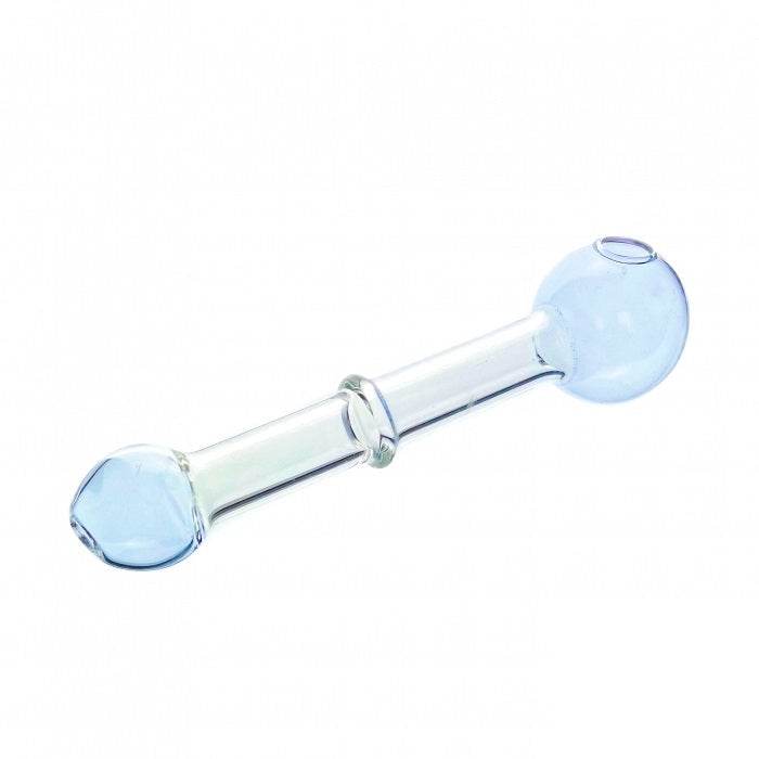 Annular Protrusion Straight Glass Pipe 12cm Purple - Bong Empire