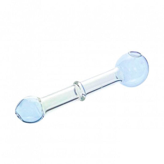 Annular Protrusion Straight Glass Pipe 12cm Purple - Bong Empire