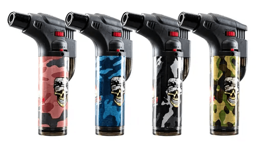 Camo Design Refillable Blow Torch Jet Lighter - Best Bongs And More