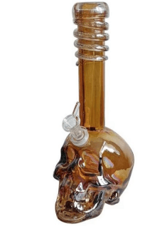 Skull Glass Bong 26cm