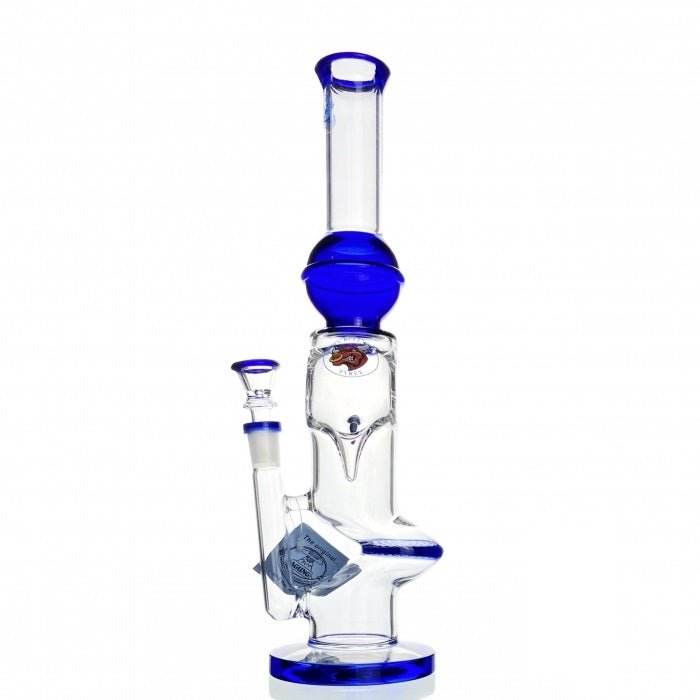 Agung Angry Bull Percolator Glass Bong 35cm Blue - Bong Empire