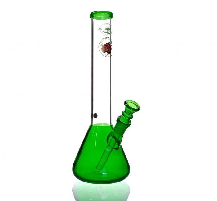 Agung Bright Beaker Glass Bong 30cm Green - Bong Empire