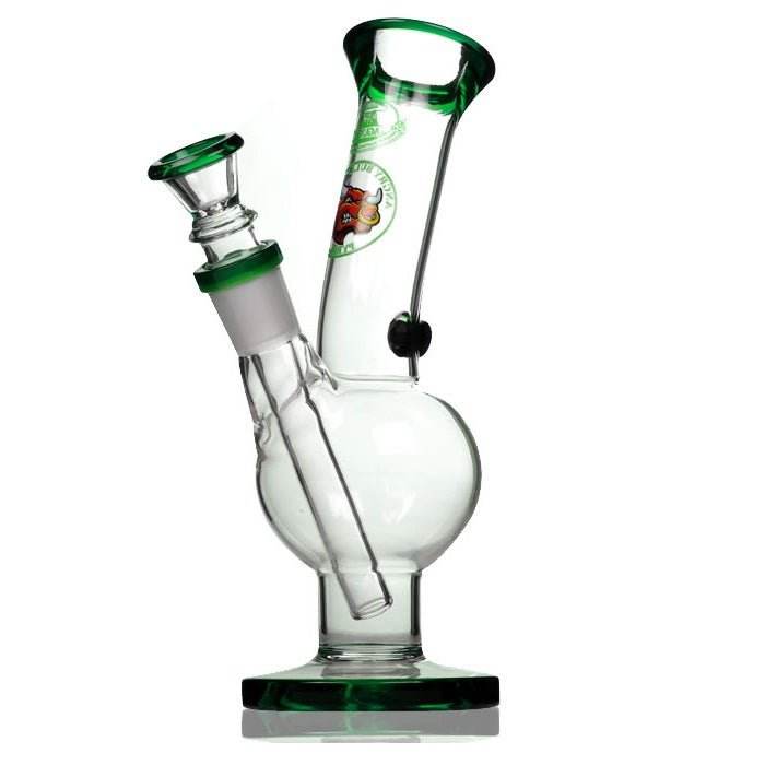 Agung Bull Bubble Glass Bong 25cm Green - Bong Empire