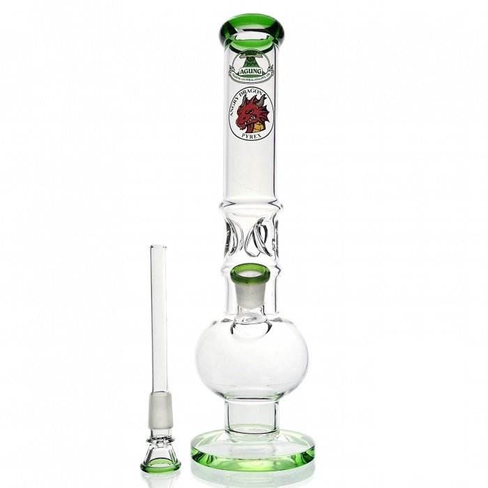 Agung Crazy Dragon Ice Slider Bubble Glass Bong 33cm Green - Bong Empire