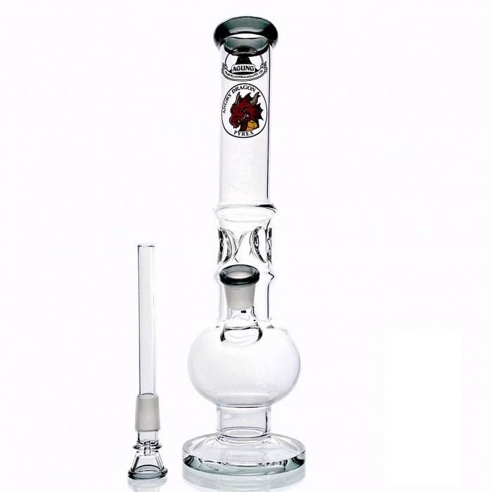 Agung Crazy Dragon Ice Slider Bubble Glass Bong 33cm Black - Bong Empire