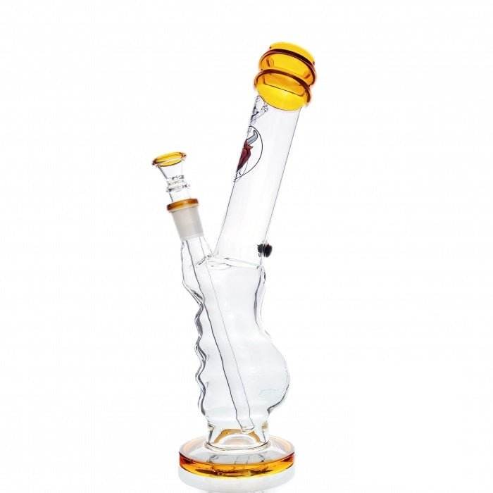 Agung Gripper Glass Bong 33cm Amber - Bong Empire