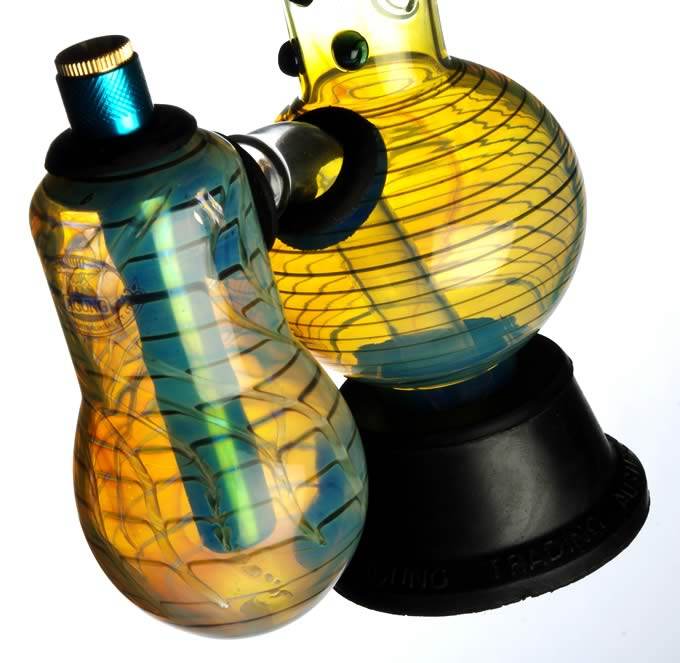 Agung Launcher Double Chamber Glass Bong 25cm - Bong Empire