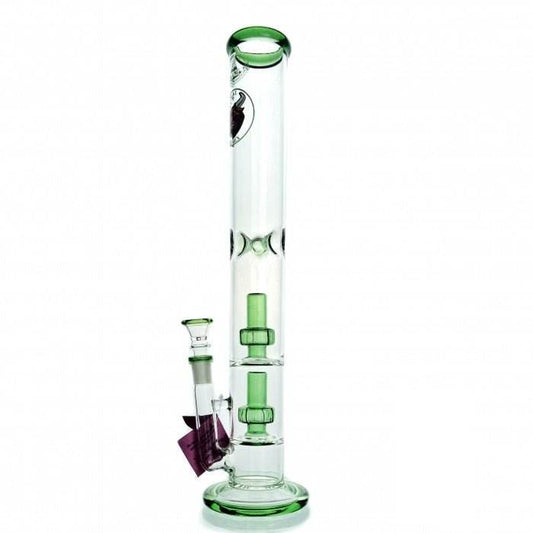 Agung Percolator Straight Tube Glass Bong 42cm Green - Bong Empire
