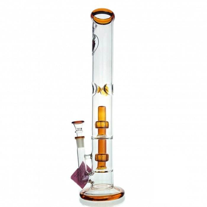 Agung Percolator Straight Tube Glass Bong 42cm Amber - Bong Empire