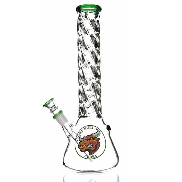 Agung Spiral Beaker Glass Bong 35cm Green - Bong Empire