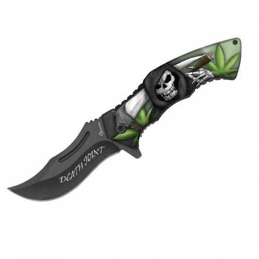 Albainox 3D Skull Green Leaf Fantasy Folding Knife 13cm - Bong Empire