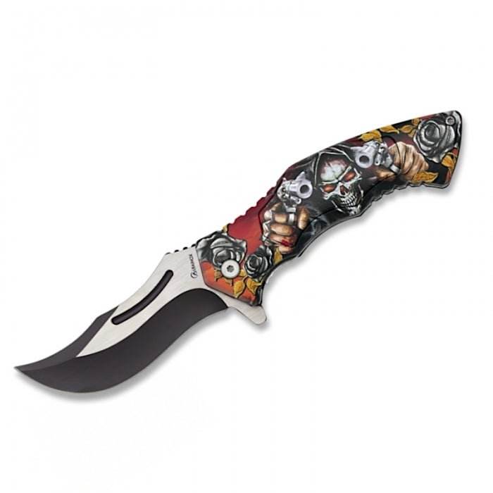 Albainox Skull Gunner Fantasy Folding Knife 12cm - Bong Empire