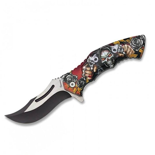 Albainox Skull Gunner Fantasy Folding Knife 12cm - Bong Empire