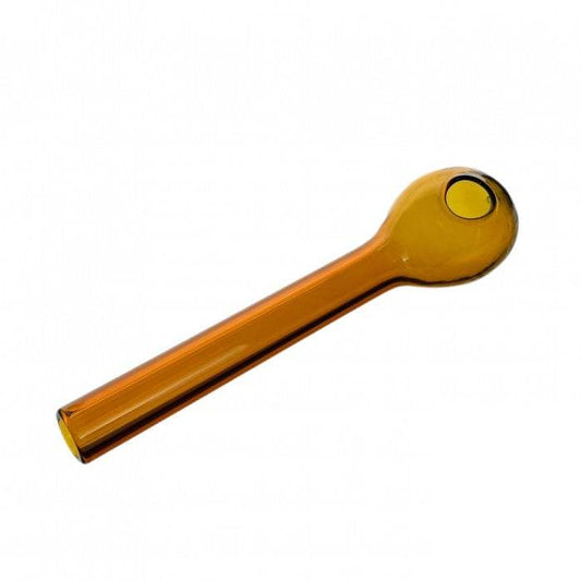 Amber Straight Glass Pipe 11cm - Bong Empire