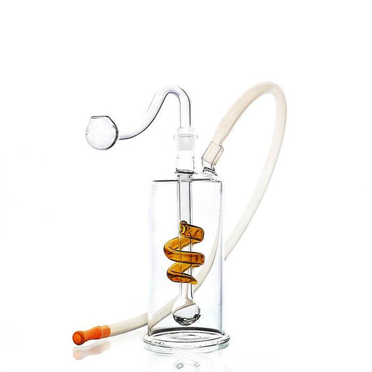 Glass Bubbler Water Pipe With Decoration 12cm - Bong Empire