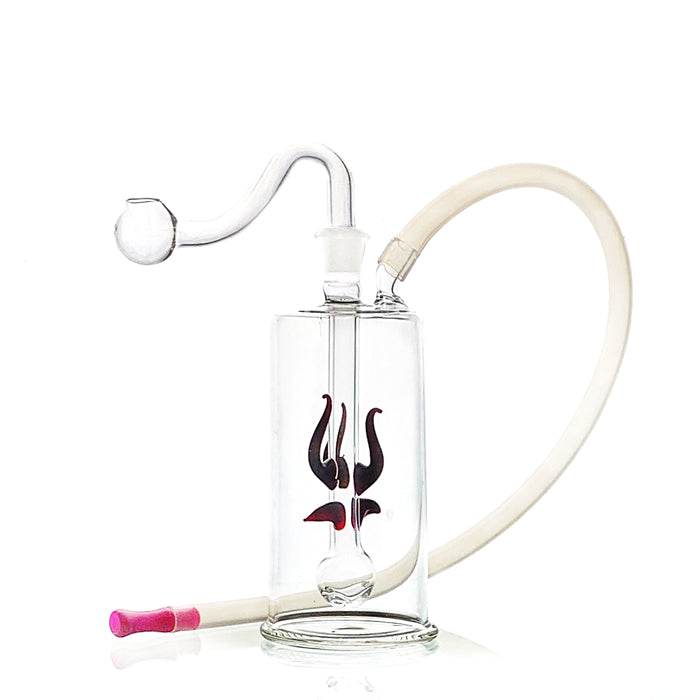 Glass Bubbler Water Pipe With Decoration 12cm - Bong Empire