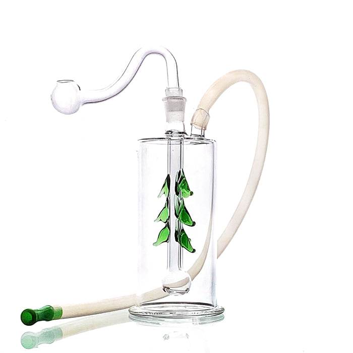 Glass Bubbler Water Pipe With Decoration 12cm - Bong Empire