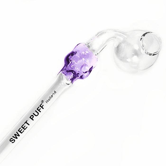 Skull Sweet Puff Glass Pipe 13cm Purple - Bong Empire