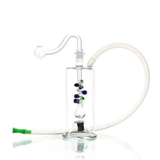 Glass Bubbler Water Pipe With LED 13cm - Bong Empire