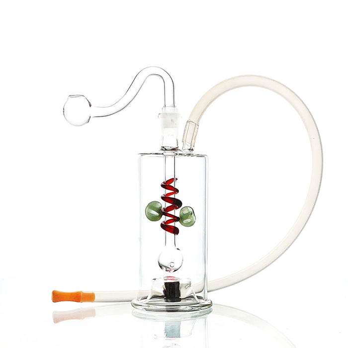 Glass Bubbler Water Pipe With LED 13cm - Bong Empire