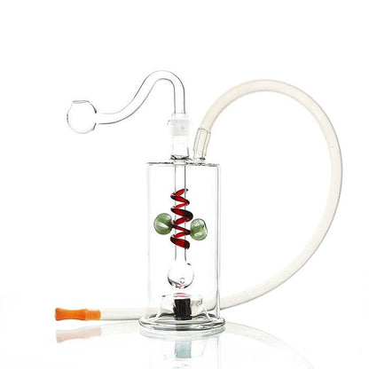 Glass Bubbler Water Pipe With LED 13cm - Bong Empire
