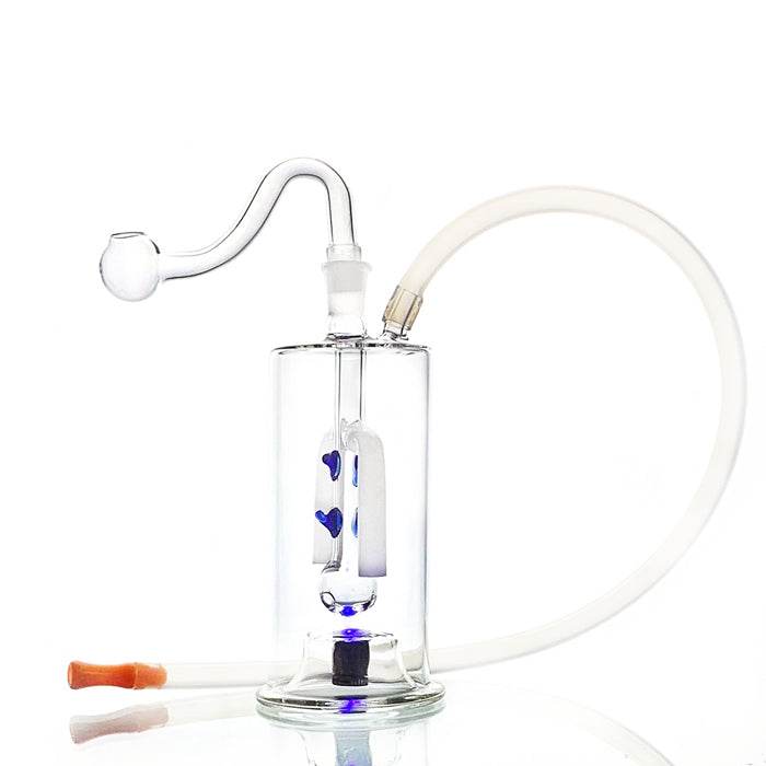 Glass Bubbler Water Pipe With LED 13cm - Bong Empire