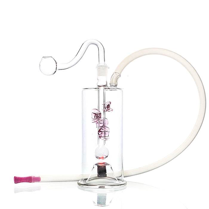 Glass Bubbler Water Pipe With LED 13cm - Bong Empire