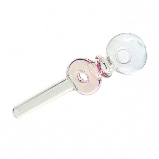 Donut Straight Glass Pipe 14cm Pink - Bong Empire