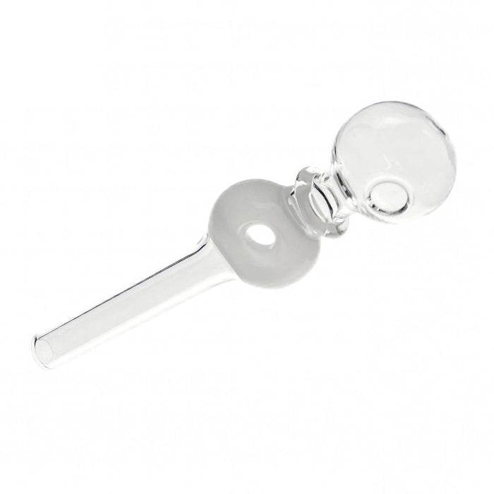 Donut Straight Glass Pipe 14cm White - Bong Empire