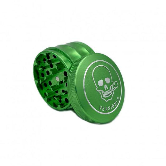 VERSIONI.O Green Aluminium Alloy 4 Layers Grinder Skull 63mm - Bong Empire