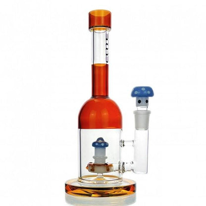 Elite Mushroom Percolator Glass Bong 25cm Amber - Bong Empire
