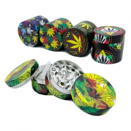 Zinc Alloy Full Body Printed 4 Layer Grinder 40mm - Bong Empire