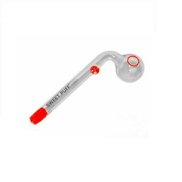Sweet Puff Glass Pipe 12cm Amber - Bong Empire