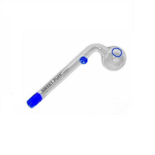 Sweet Puff Glass Pipe 12cm Blue - Bong Empire